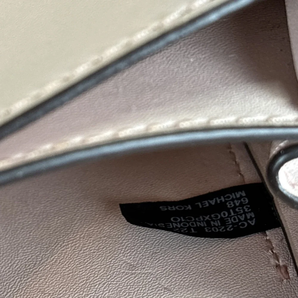 Michael Kors Pale Pink Leather Chain Clutch‎ Coquette Gold Hardware